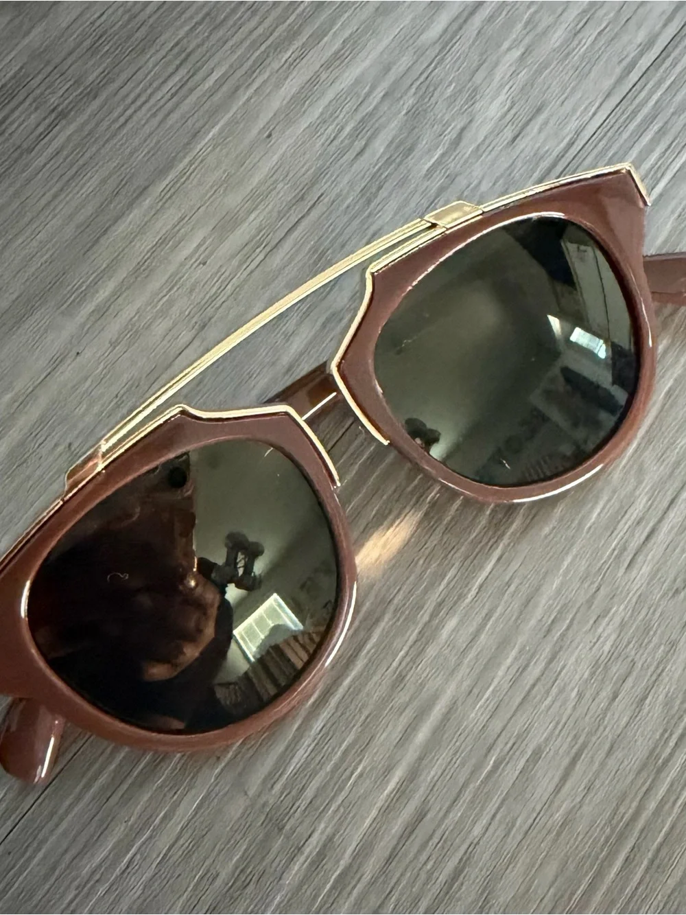 Brown & Gold Round Toddler Sunglasses